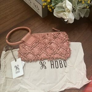 HOBO NWT Dusty Rose Woven Leather Wristlet with Dust Bag